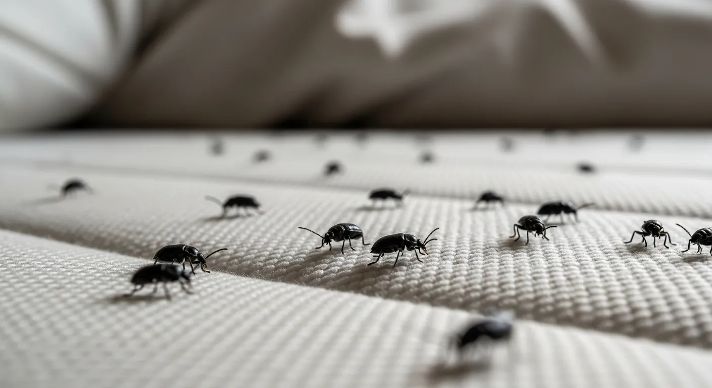 bed bedroom little tiny black bugs in house