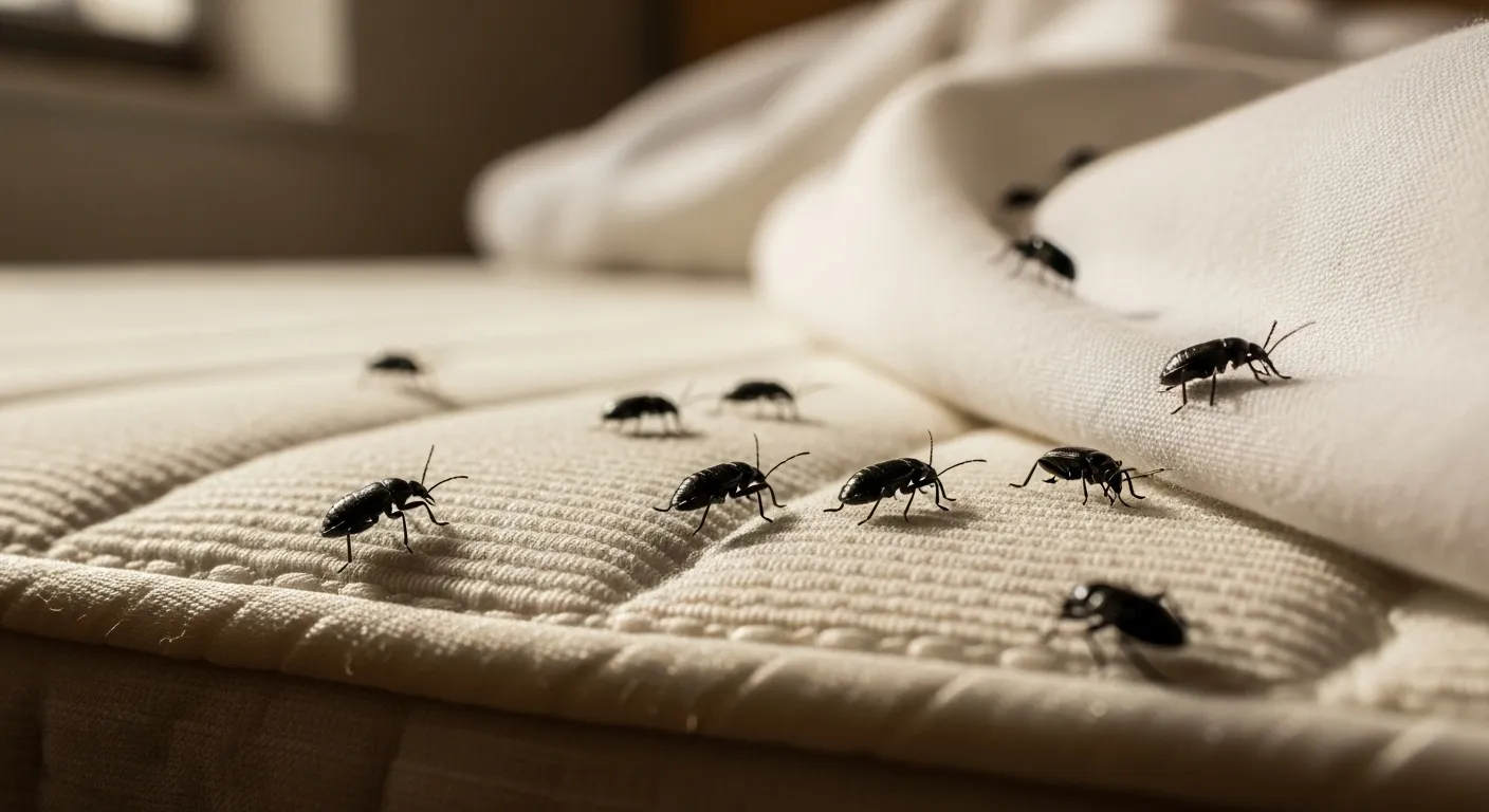 bed bedroom little tiny black bugs in house