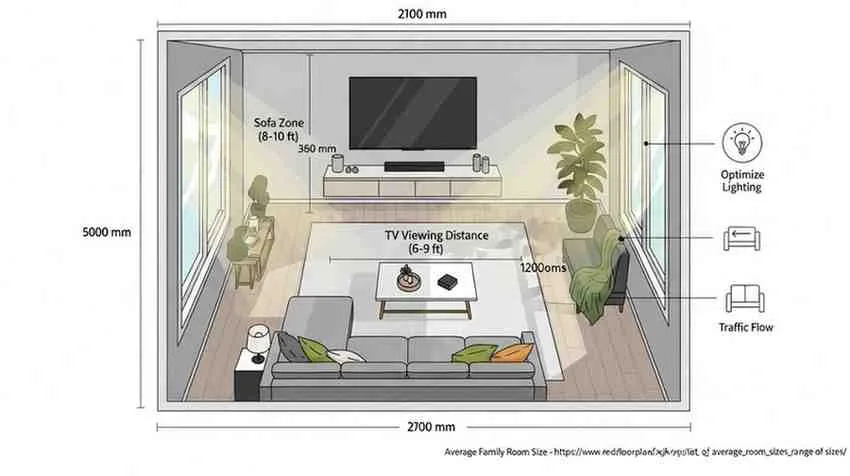 average family room size