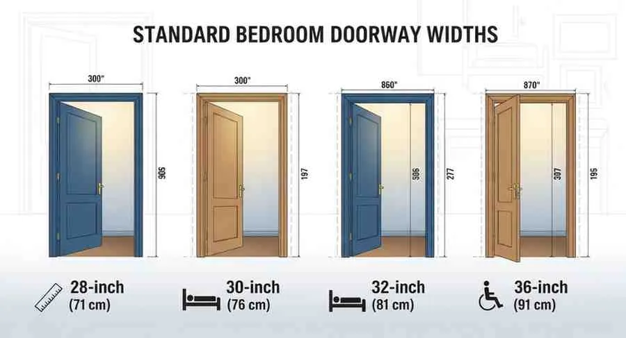 bedroom doorway width