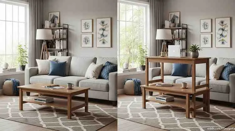 coffee table higher than sofa