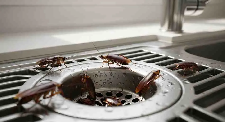 roaches in kitchen sink