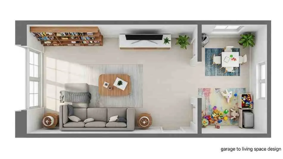 transform garage into family room