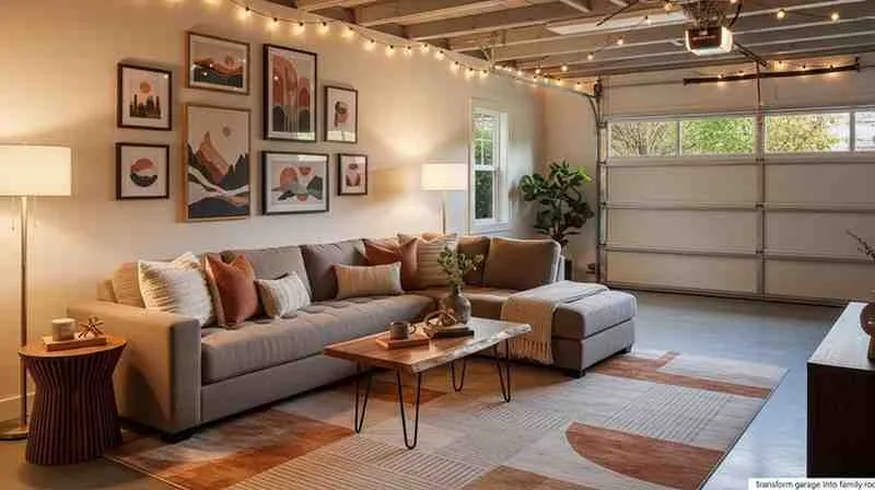 transform garage into family room