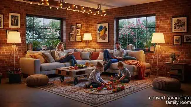 transform garage into family room