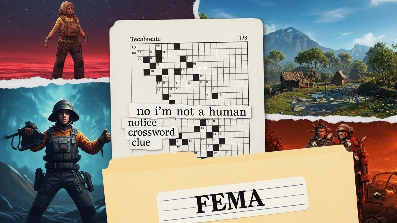 no i'm not a human fema notice nyt crossword clue
