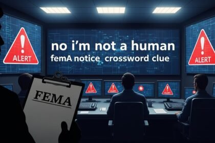 no i'm not a human fema notice nyt crossword clue