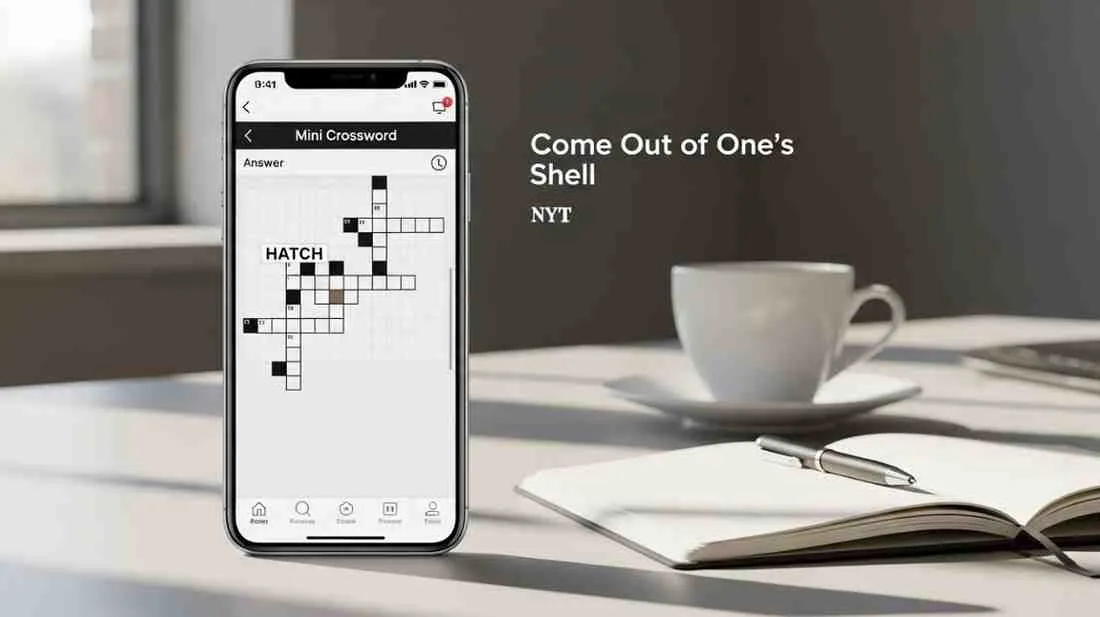 come out of one's shell nyt