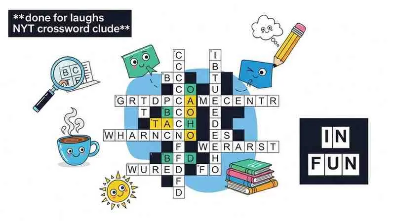 done for laughs nyt crossword clue