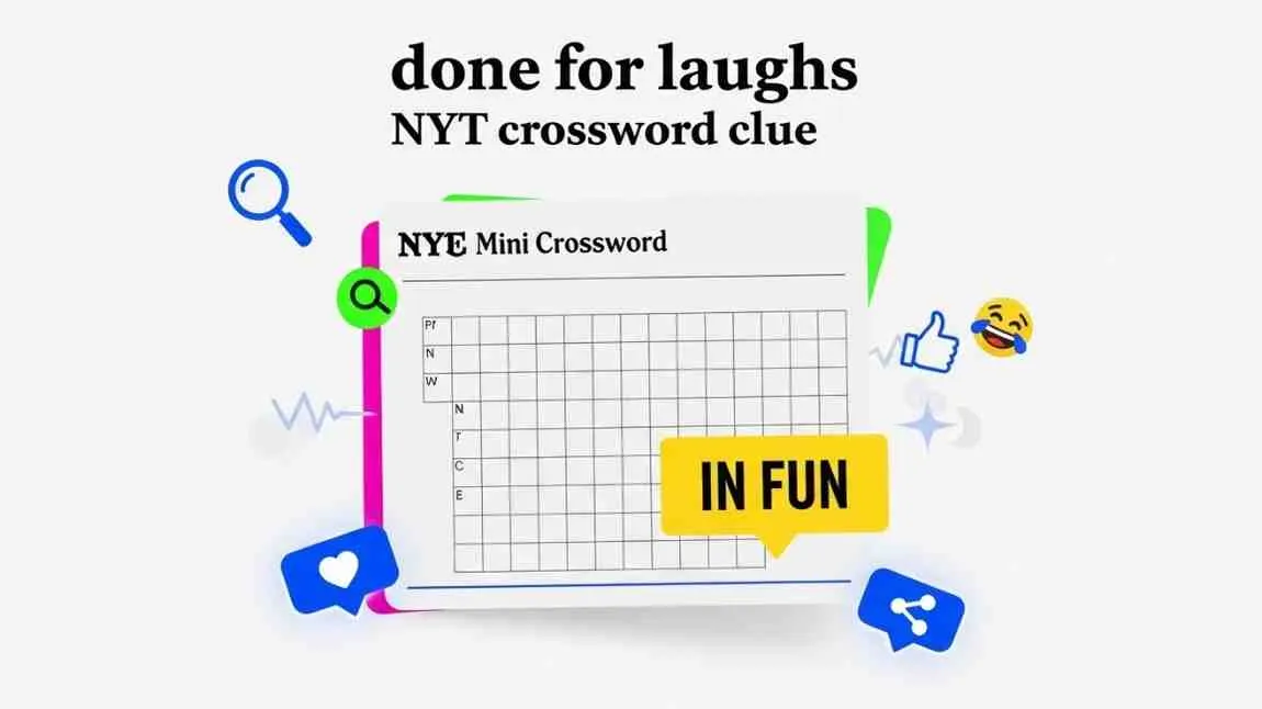 done for laughs nyt crossword clue