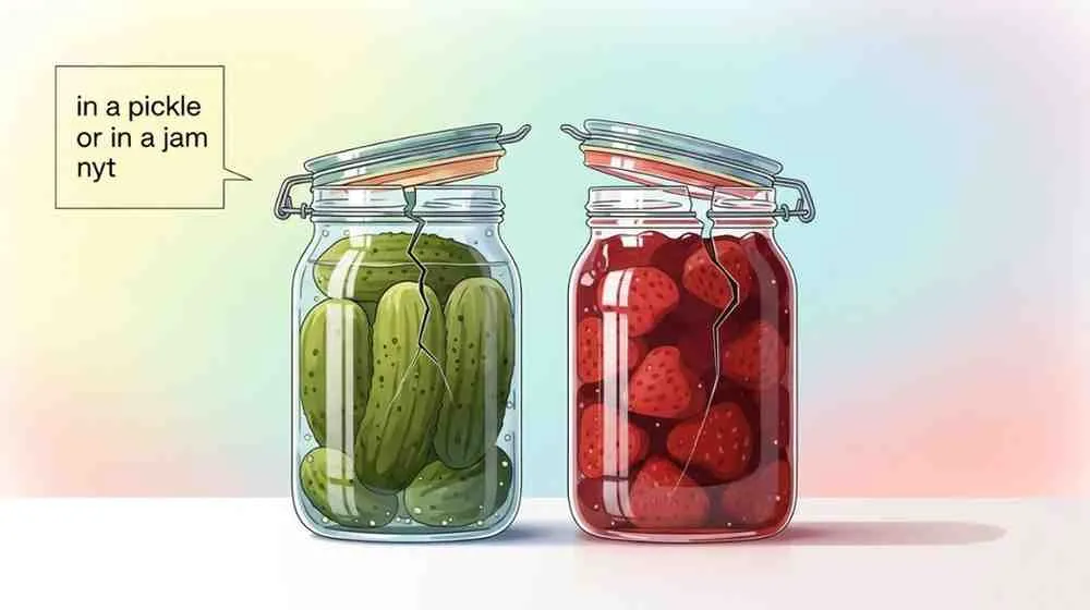 in a pickle or in a jam nyt