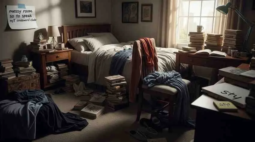 messy room so to speak nyt crossword clue