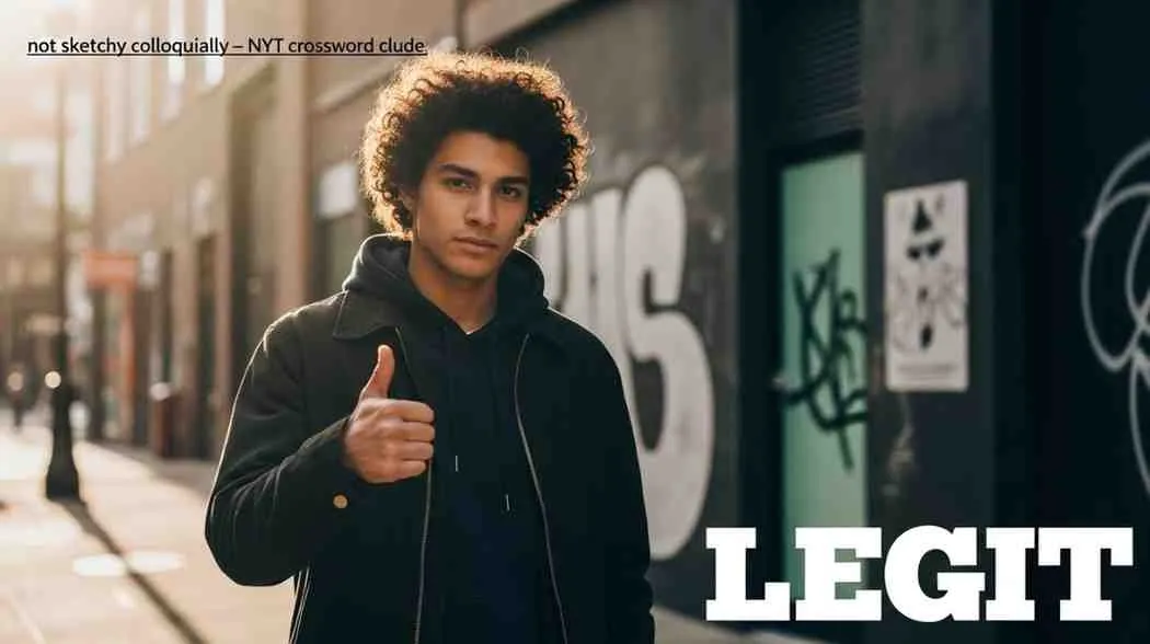 not sketchy colloquially nyt crossword clue