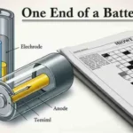 one end of a battery nyt