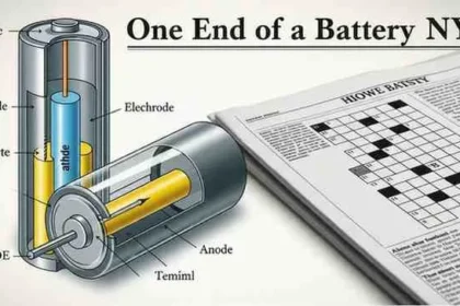 one end of a battery nyt
