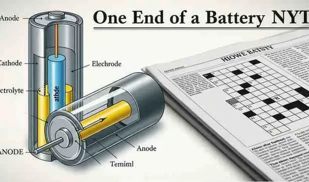 one end of a battery nyt