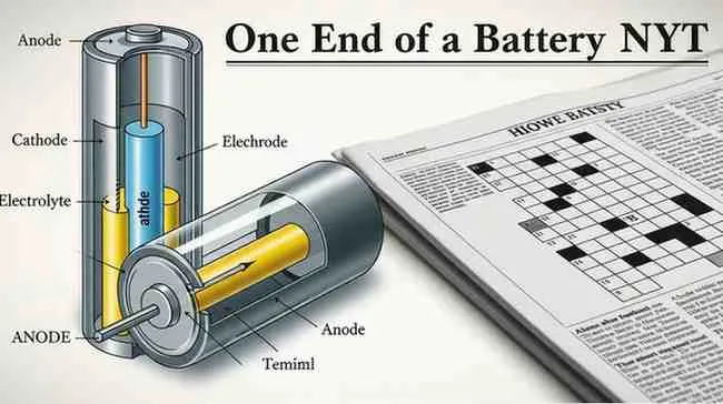 one end of a battery nyt