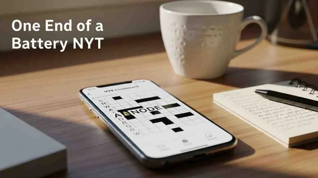one end of a battery nyt