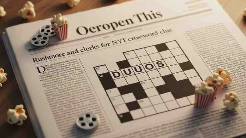 Rushmore and Clerks for Two NYT Crossword Clue