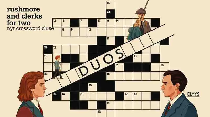 Rushmore and Clerks for Two NYT Crossword Clue