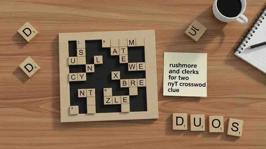 Rushmore and Clerks for Two NYT Crossword Clue