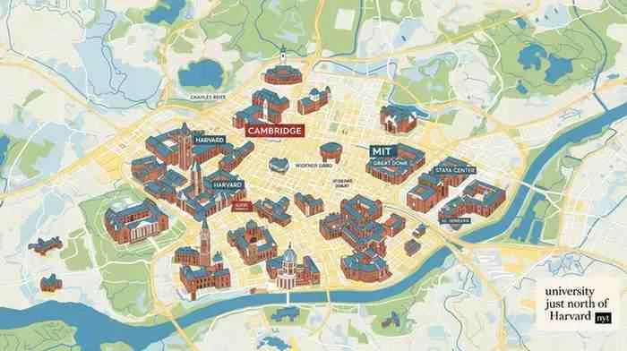 University just north of Harvard NYT