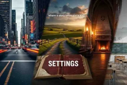 where a story takes place NYT crossword clue