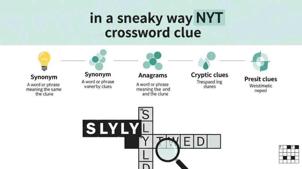 in a sneaky way nyt crossword clue