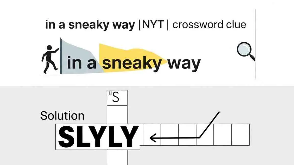 in a sneaky way nyt crossword clue