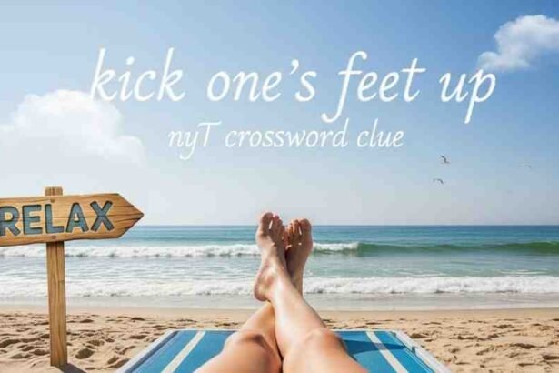kick one's feet up NYT crossword clue