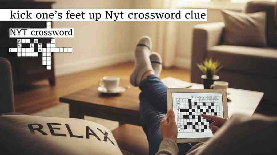kick one's feet up NYT crossword clue