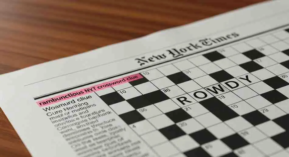 rambunctious nyt crossword clue