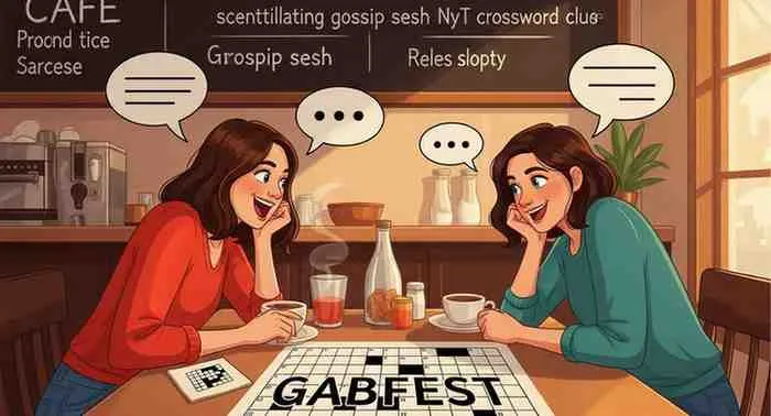 scintillating gossip sesh nyt crossword clue