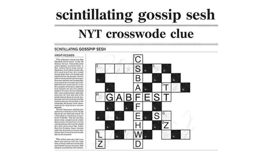 scintillating gossip sesh nyt crossword clue