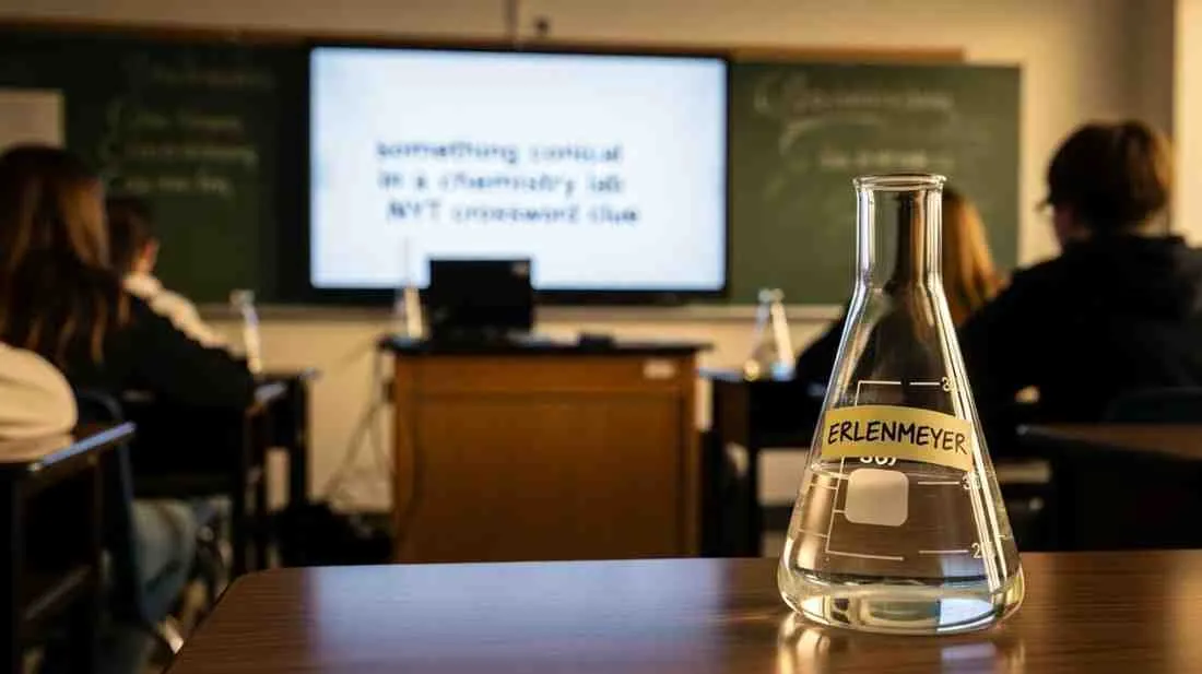 something conical in a chemistry lab nyt crossword clue