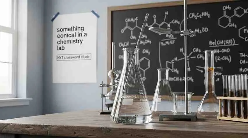 something conical in a chemistry lab nyt crossword clue