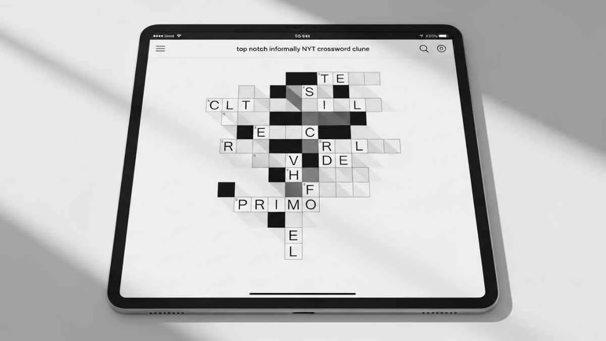 top notch informally nyt crossword clue