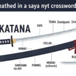 blade sheathed in a saya nyt crossword clue