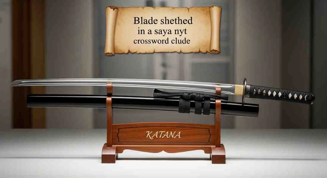 blade sheathed in a saya nyt crossword clue