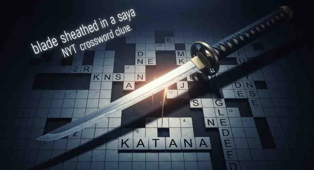 blade sheathed in a saya nyt crossword clue