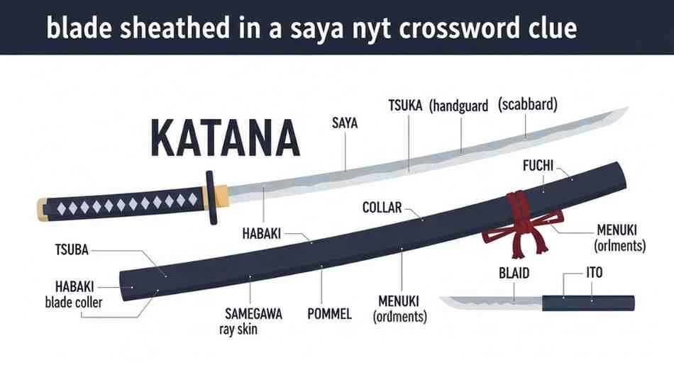 blade sheathed in a saya nyt crossword clue