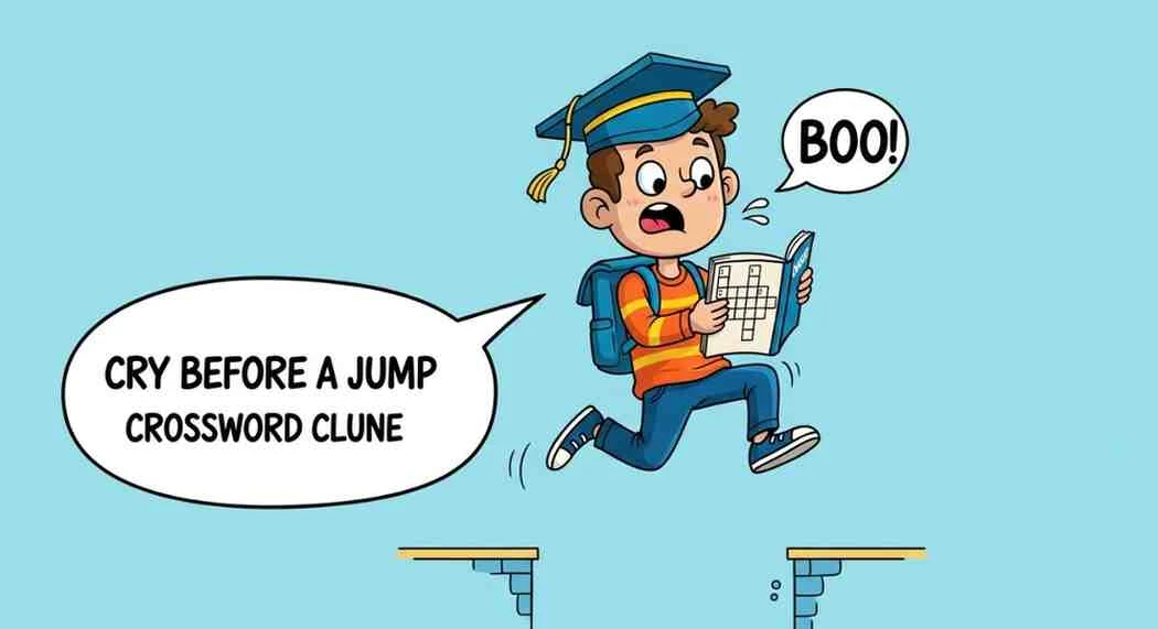 cry before a jump crossword clue