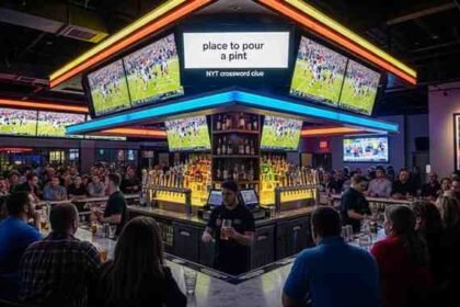 place to pour a pint nyt crossword clue