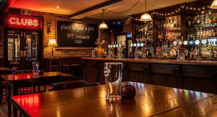place to pour a pint nyt crossword clue
