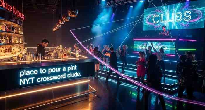 place to pour a pint nyt crossword clue