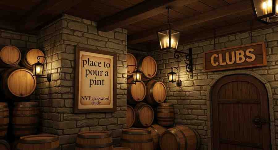 place to pour a pint nyt crossword clue