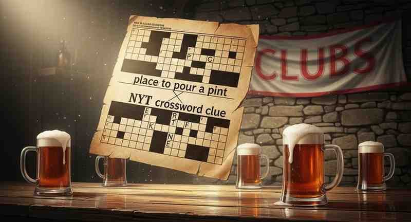 place to pour a pint nyt crossword clue