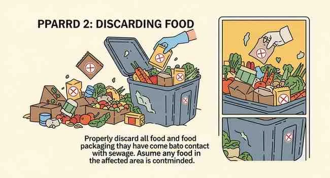 a backup of sewage in the operation store room