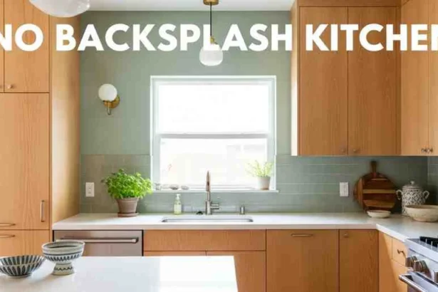 no backsplash kitchen