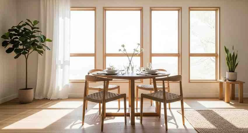 round dinning table with 4 chairs